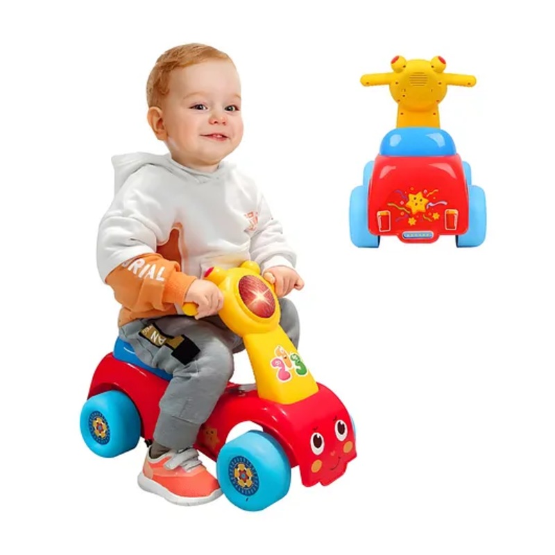 NEGOCIO 2-in-1 Ride and Walker Toy Sit to Stand Toddler Ride On Toy for Toddlers and Babies- PACK OF 1- COLOR MAY VARY