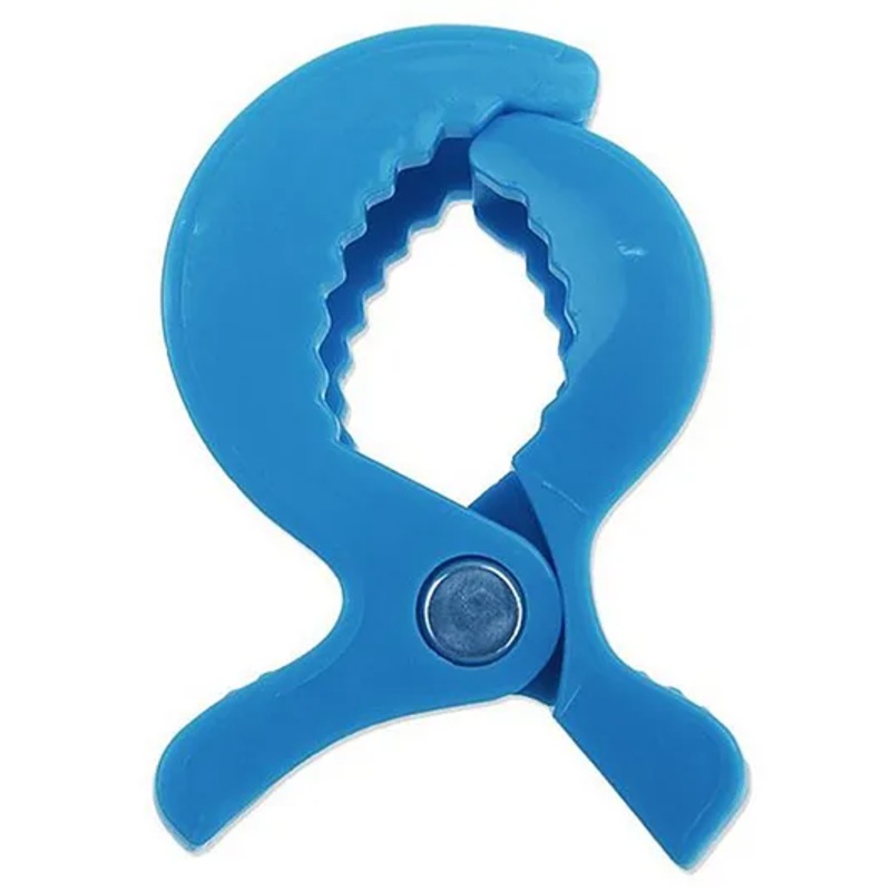 Safe-O-Kid Stroller Seat Cover Clips, Pram Toy Holder Accessory for Baby Blue