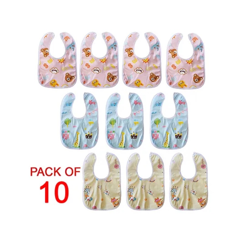 SYGA Baby Bibs Baby Bandana Dribble Bibs Pack Of 10 (Color & Design May Vary)