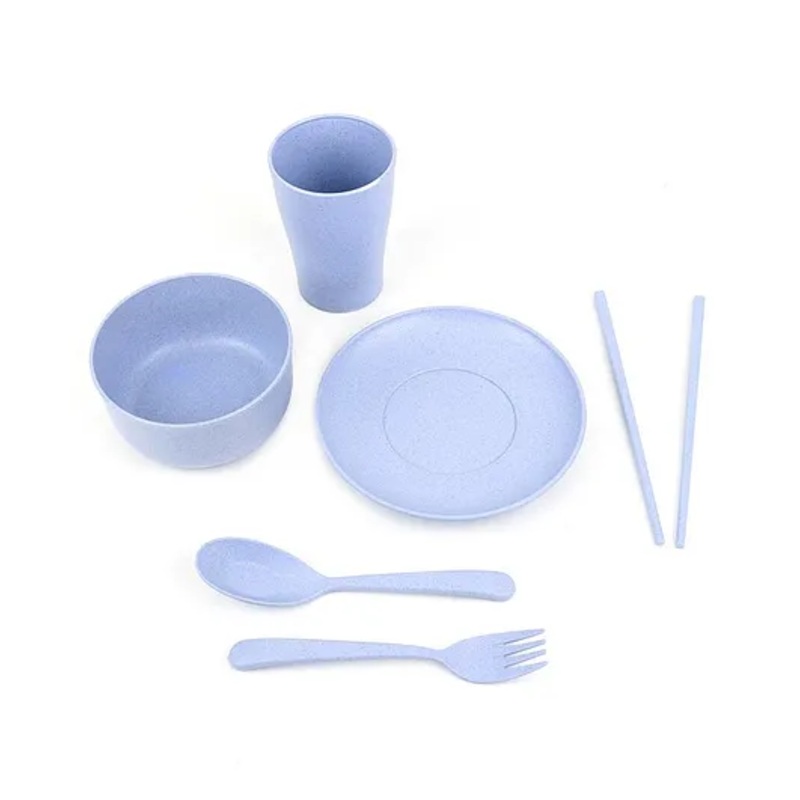Wheat Straw Feeding Set Pack of 7 – Blue
