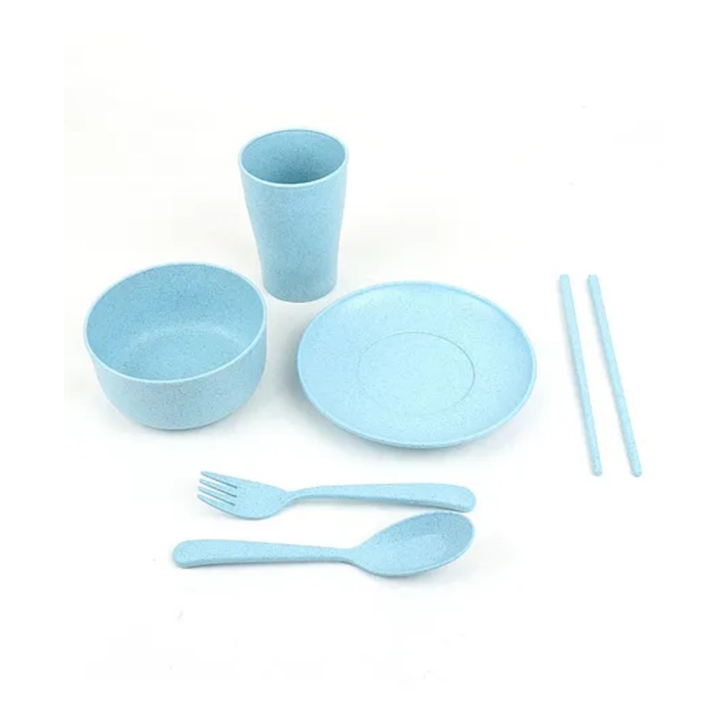 Wheat Straw Feeding Set Pack of 7 – Light Blue
