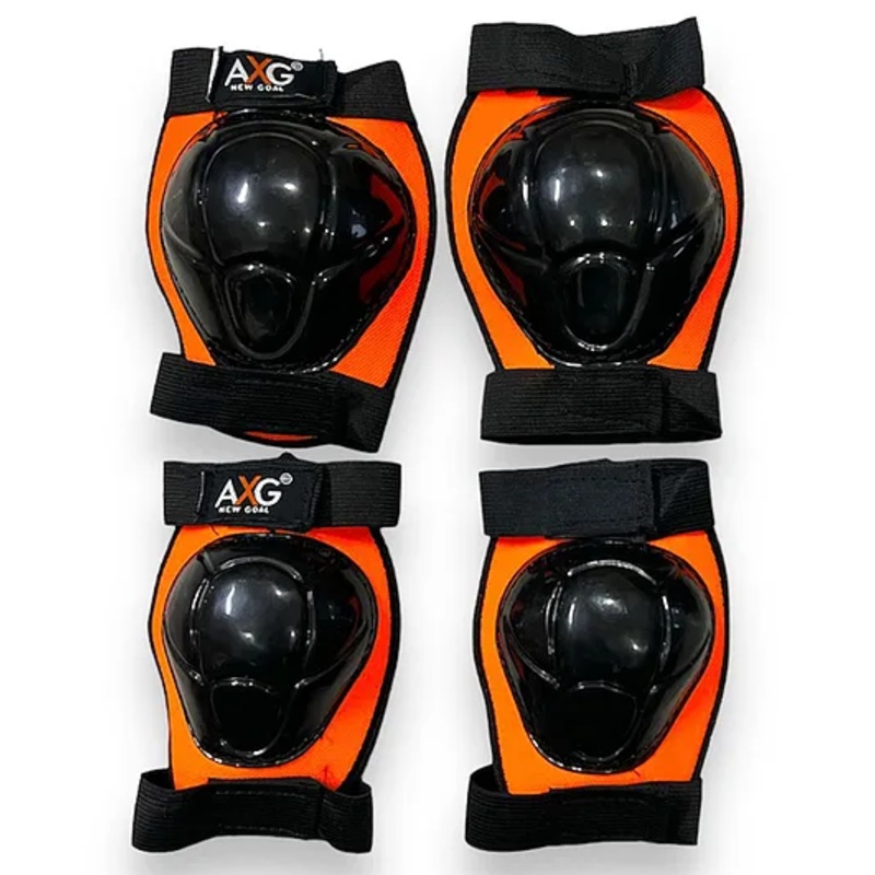 AXG New Goal Quintessential and Unique Mould Knee guard, elbow guard for Cycling Skating Guard Combo (Orange)