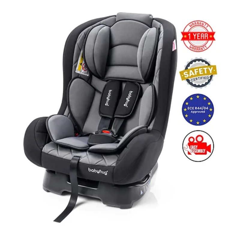 Babyhug Expedition 3 In 1 Convertible Car Seat With Recliner with 1 Year Warranty – Black Grey