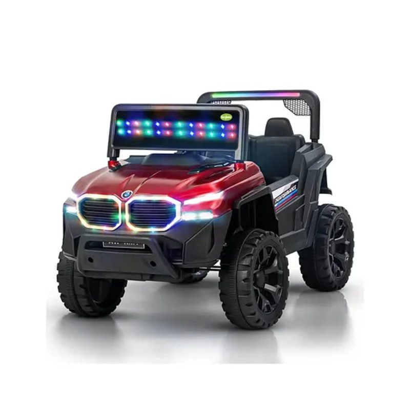 Baybee Alfton Pro Battery Operated Jeep for Kids, Ride on Toy Kids Car with RGB Lights & Music | Baby Big Battery Car | Rechargeable Electric Jeep Car for Kids (Red)