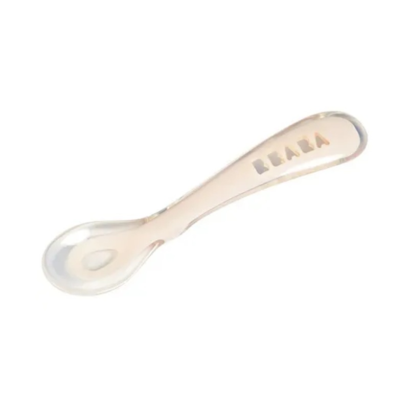 Beaba 2nd Stage Silicone Spoon – Vintage Pink, 8m+