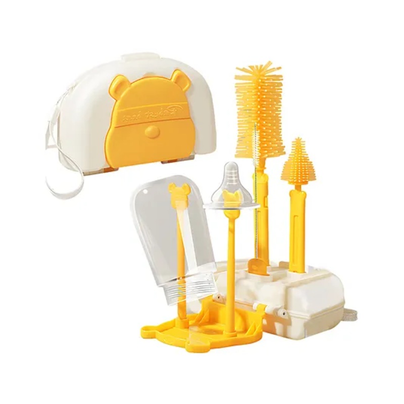 Bembika Baby Bottle Brushes: The Ultimate Bottle Brush Set For Your Baby’S Feeding Bottle Brush And Nipple Cleaner Brush Needs Mango Yellow-Portable 8-Piece Set