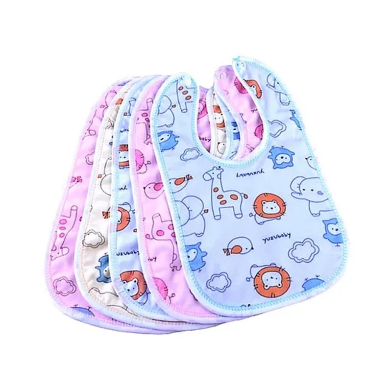 Brandonn Double Layered Waterproof Bibs Set Of 5 – Multicolor