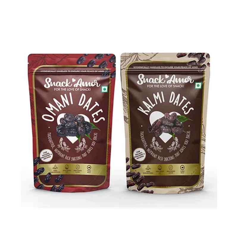 SnackAmor Combo Pack of Premium International Omani Dates And Kalmi Dates 250 g each