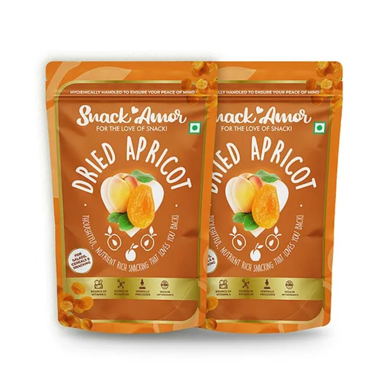 SnackAmor Premium International Dried Apricots – 200g pack of 2