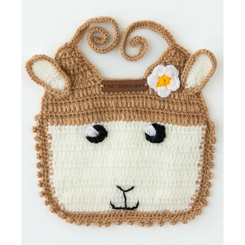 The Original Knit Sheep Design Bib – Beige