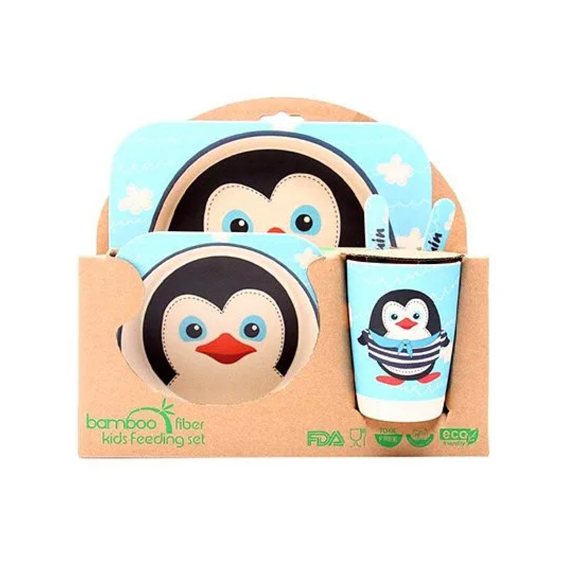 Abracadabra Baby Feeding Set Penguin Design – Blue