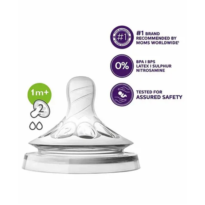 Avent Natural Teat Slow Flow Plus – Set of 2