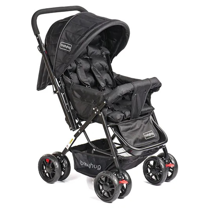 Babyhug Cocoon Stroller With Mosquito Net & Reversible Handle – Mid Night Black