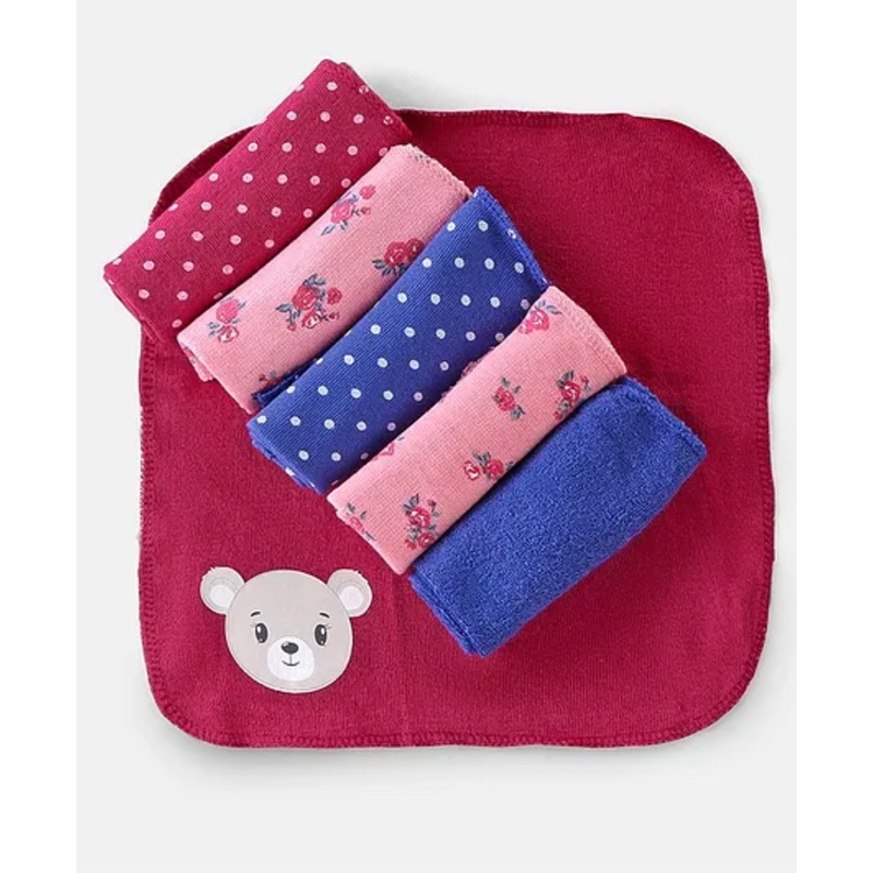 Babyhug Knit Terry Wash Cloths Pack of 6 – Multicolour