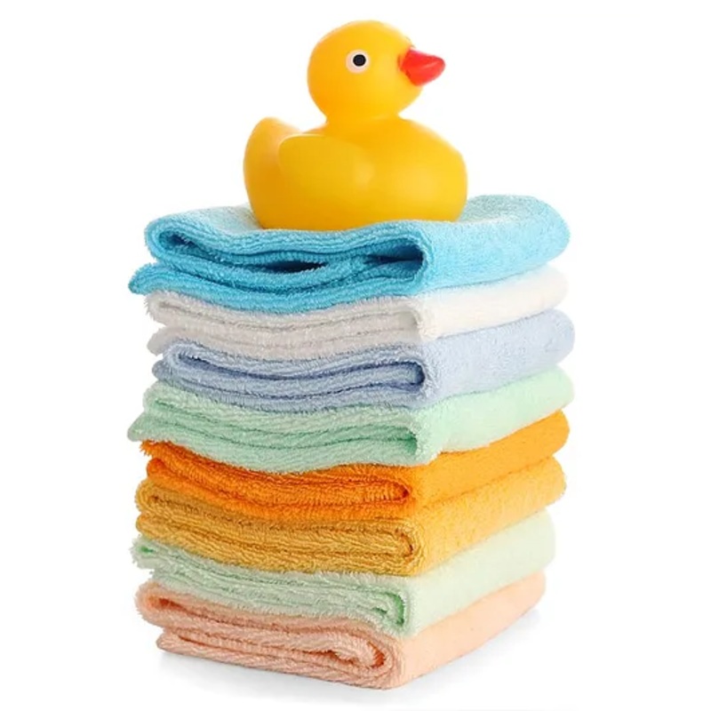 Ben Benny Terry Solid Wash Cloths With Rubber Duck Pack of 8 L 24.5 x B 23.5 cm – Multicolor
