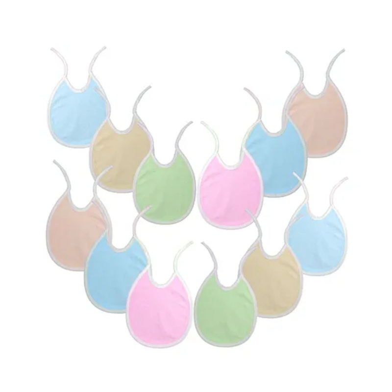 Brandonn Solid Color Bibs Cum Apron Set of 12 – Multicolor
