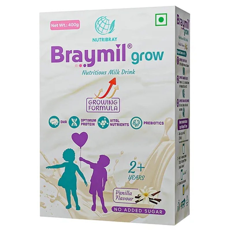 Braymil Grow Nutritional Milk Drink Powder Vanilla 2 to 6 Years | 400 g | Bag in Box