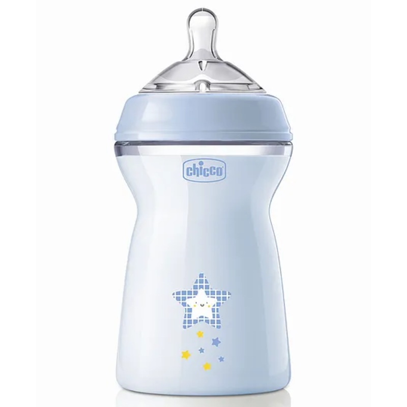 Chicco Natural Feeling Fast Flow Feeding Bottle Blue – 330 ml