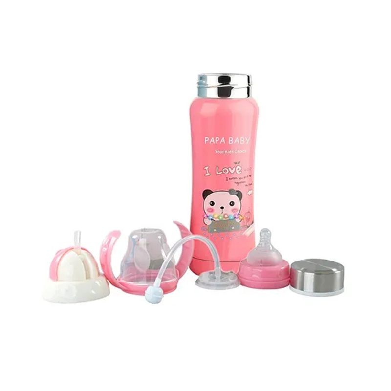 Fantasy India 3 in 1 Baby Feeding Bottle Thermo Steel Multifunctional Sipper Nipple & Straw 240 ml