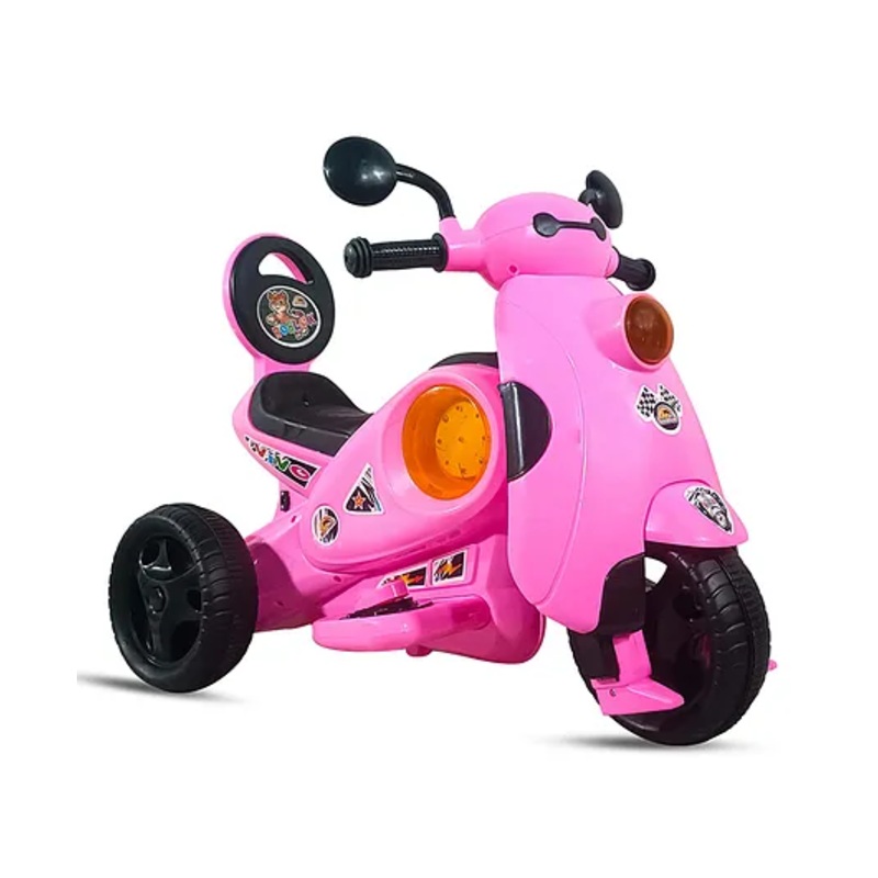 Kidsmate Mini Electric Scooty Bike for Kids | Parental Control & Cushioned Seat | 3 Wheels Battery Scooty for Kids – Pink