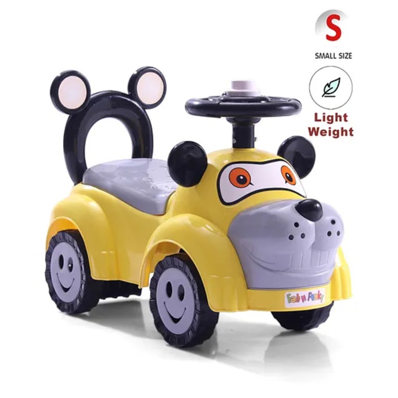 Manual Push Ride On Of Bear Face – Yellow
