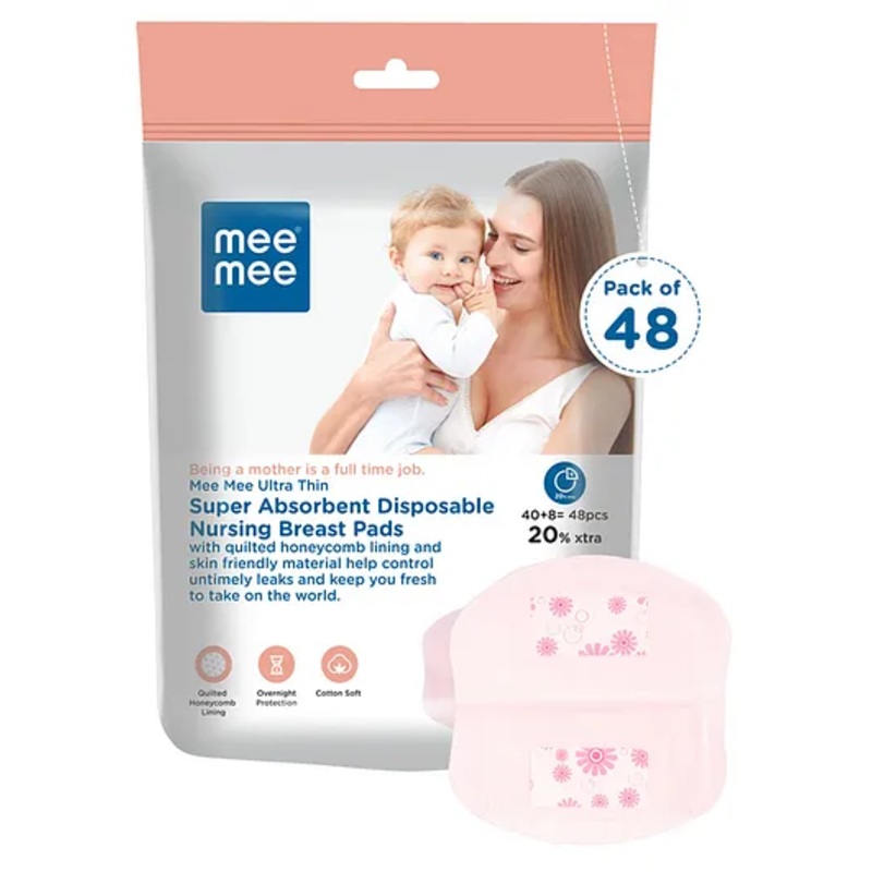 Mee Mee Ultra Thin Super Absorbent Disposable Nursing Breast Pads – 48 Pieces