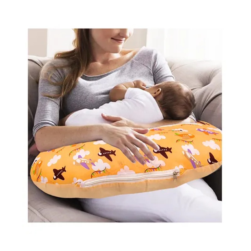 SafeChamp Skyler Multipurpose Baby Feeding Pillow Nursing Cum Maternity Pillow For New Born – Orange