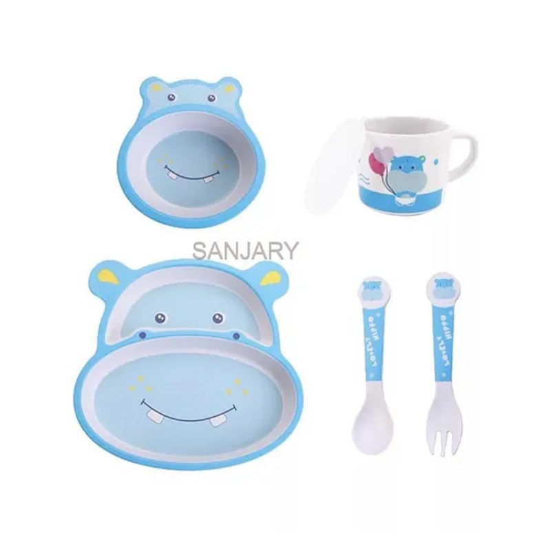 Sanjary Bamboo Tableware Hippo (Colour May Vary)