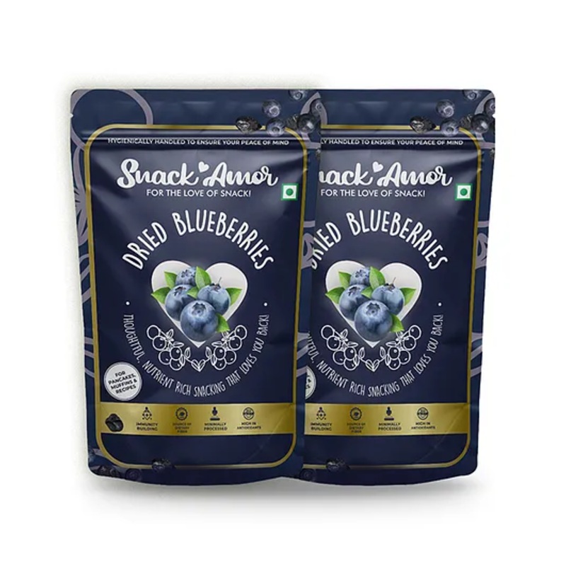 SnackAmor Premium International Dried Blueberry – 100 gm Pack of 2