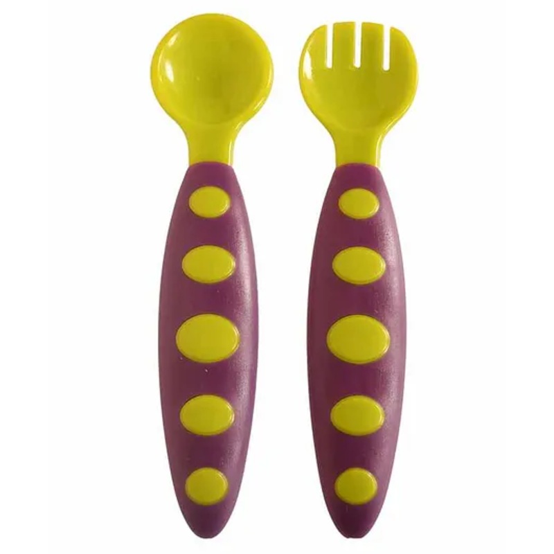 The Little Lookers Spoon & Fork Set – Green