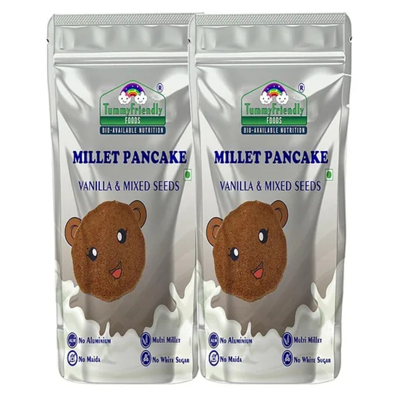 TummyFriendly Foods Millet Pancake Mix – Chocolate, Seeds. HealthyBreakfast. 2 Packs 150g Each Cocoa Powder (2 x 150 g)