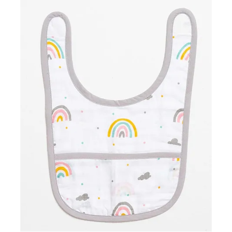 Aariro Organic Cotton Classic Muslin Bib Rainbow