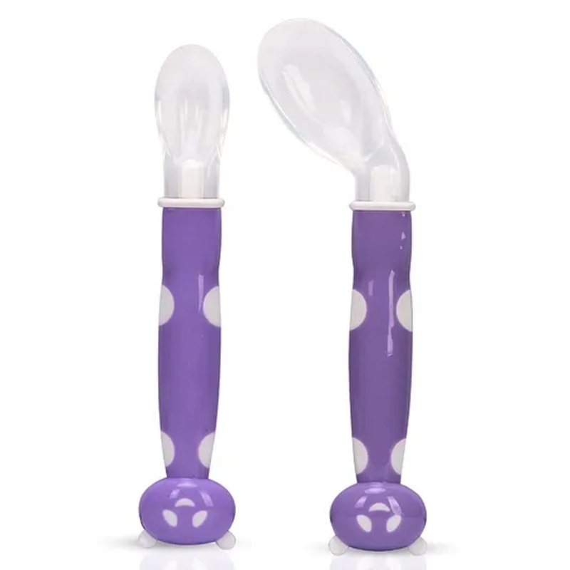 Adore ACE Flexi Silicone Feeding Spoon Set- Pack of 2- Purple