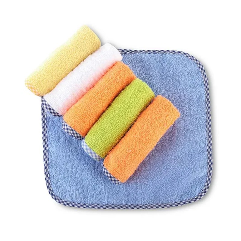 Babyhug Cotton Terry Knit Solid Color Wash Cloths Pack of 6 L 23.5 x B 23 cm – Multicolour