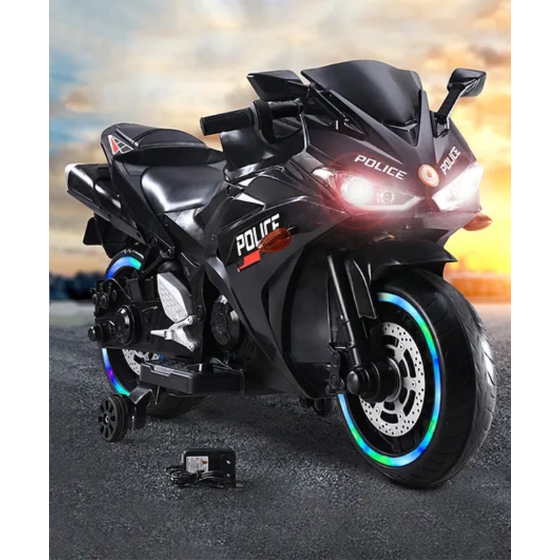 Battery Operated Ride On Bike With Music And Lights – Black