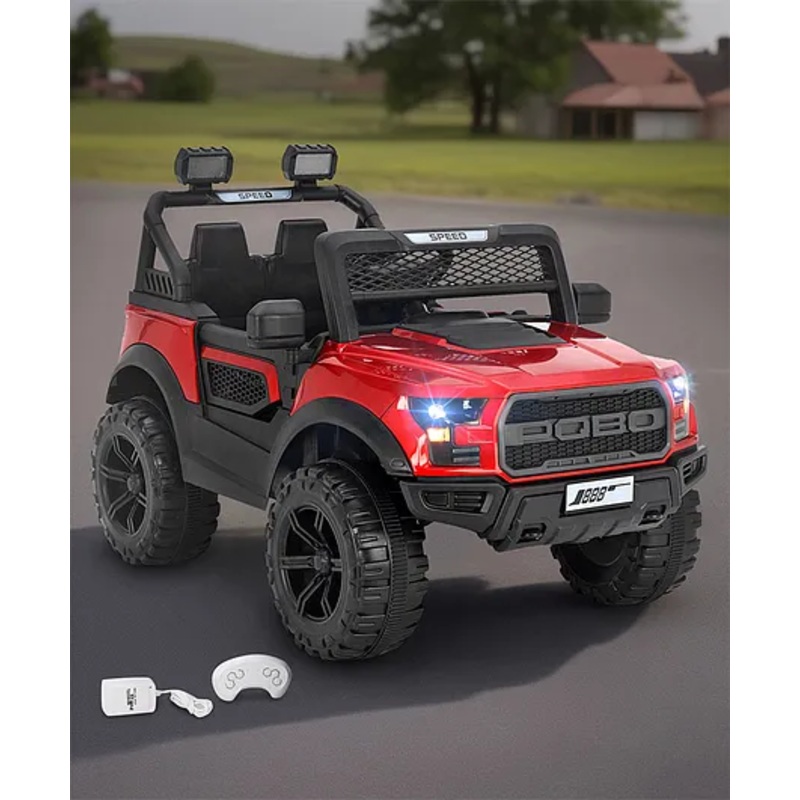 Battery Operated Ride On Jeep With Music Lights & Remote Control – Red