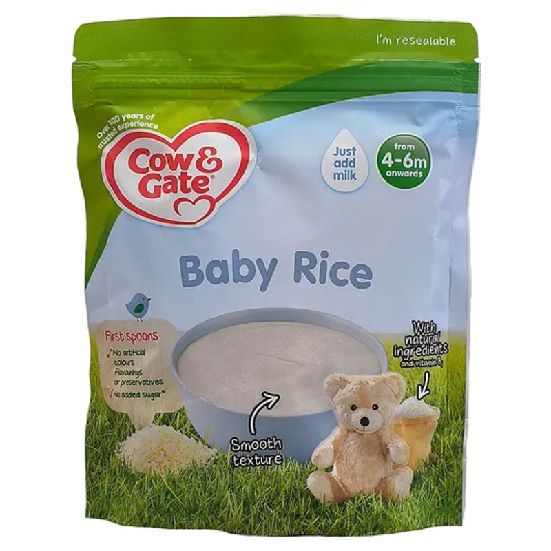 Cow & Gate Smooth Grain Gluten-Free Vegetarian Baby Rice, No Artificial Flavors, 4-6m – 100g