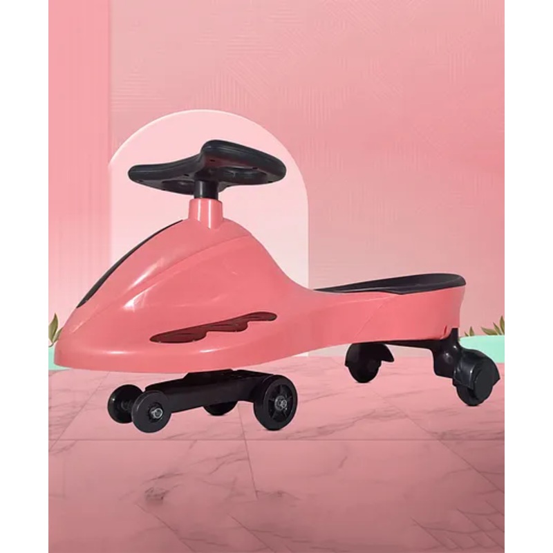 Kidsmate Drift Swing Car for Kids – Ride-On Toy with PU Wheels, Non-Slip Pedals, and 360 Rotating Steering For Easy Navigate the Car for Ages 3 and Up -Radish Pink
