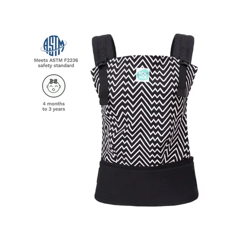 Kol Kol Compact Baby Carrier Ziggy – Black White
