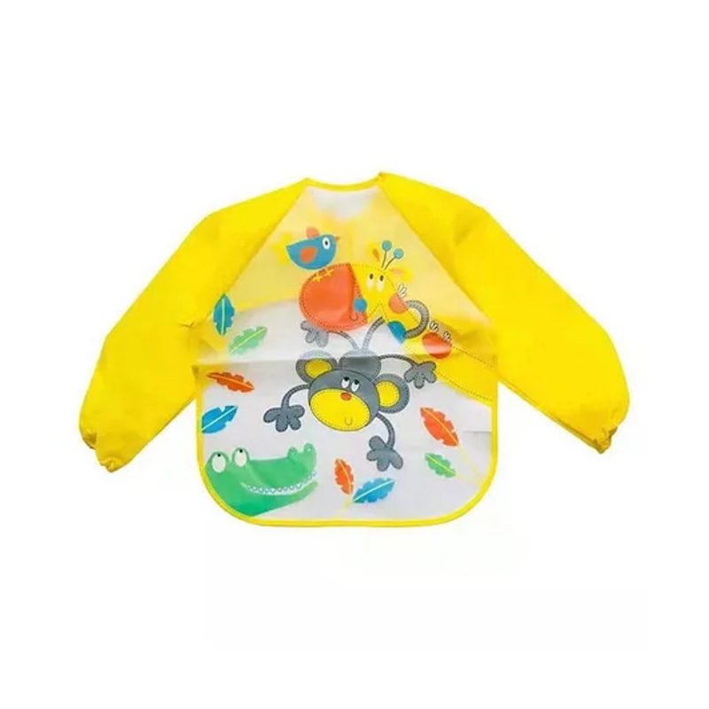 Polka Tots Waterproof Full Sleeves Apron Feeding Bibs with Super Absorbent Soft Comfortable & Lightweight – Monkey