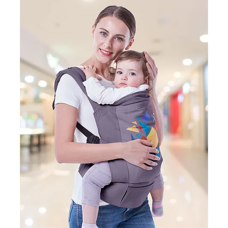 R for Rabbit Hug Me Elite Baby Carrier Ergonomic Kangaroo Bag | Adjustable Hip Seat Belt | Front & Back Carry Position for 6 Months to 2 Years Kids (Dark-Grey)