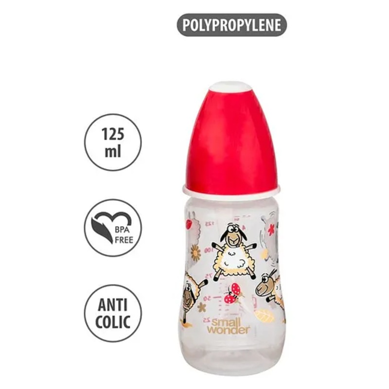 Small Wonder Polypropylene Feeding Bottle Candy Red – 125 ml