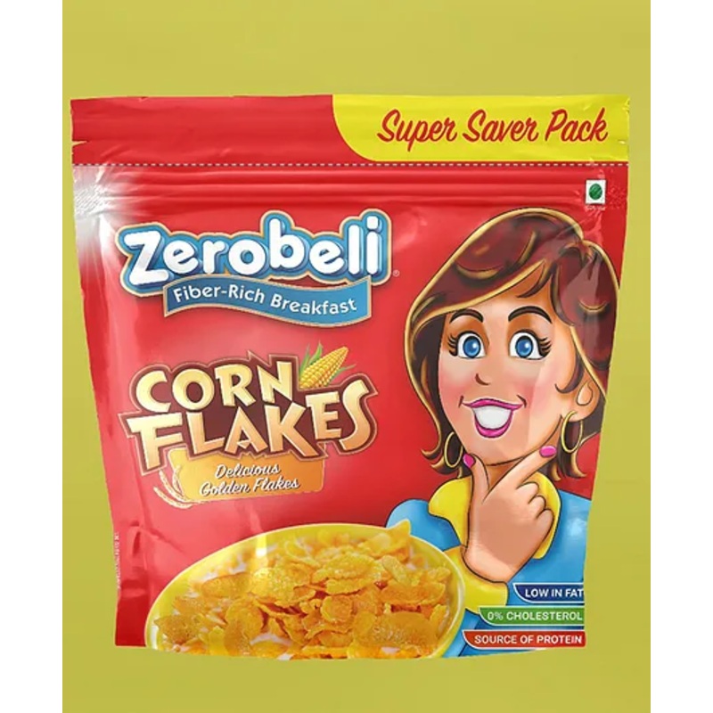 Zerobeli Delicious Low Fat Golden Corn Flakes 1 kg Super Saver Pack