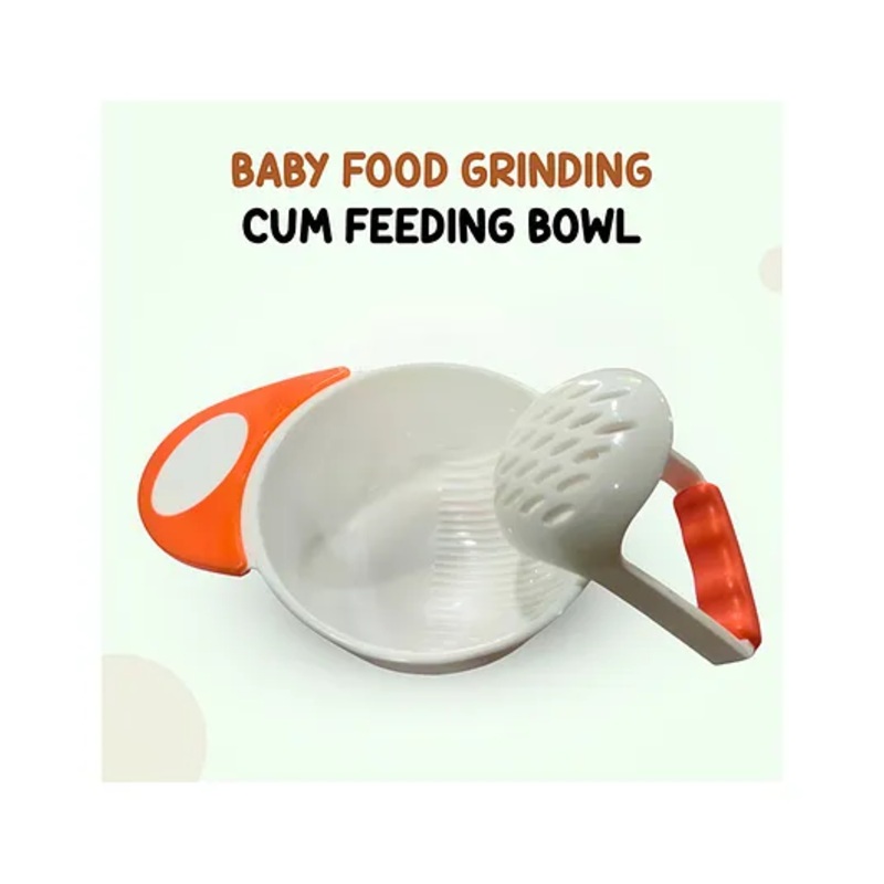 ZIKKU Baby Food Grinding and Feeding Bowl Set – Portable Masher & Serving Bowl for Baby – Red