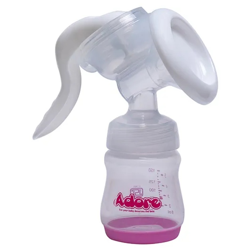 Adore Wowsome 3 Stage Manual Breast Pump with Feeding Bottle- Pink