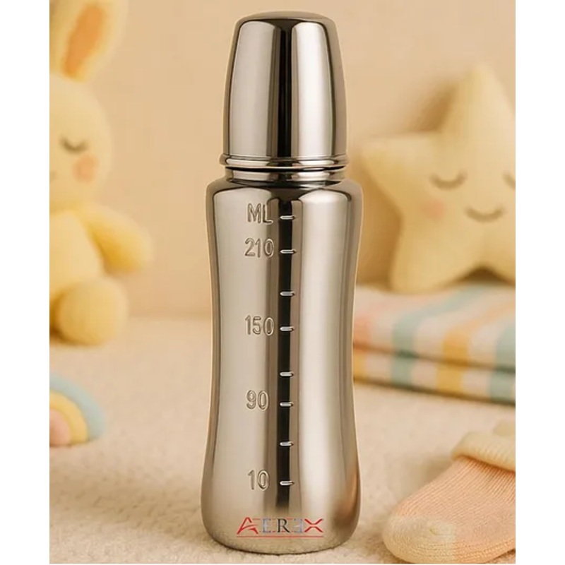 AEREX 304 Grade Stainless Steel Baby Feeding Bottle | Feeding Bottle for Babies, Infants & Toddlers | Milk Drinking Bottle | Ideal for Newborns (240 ml)