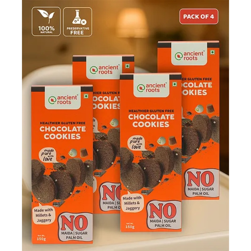 Ancient Roots Chocolate Cookies Pack Of 4 -150 g Each