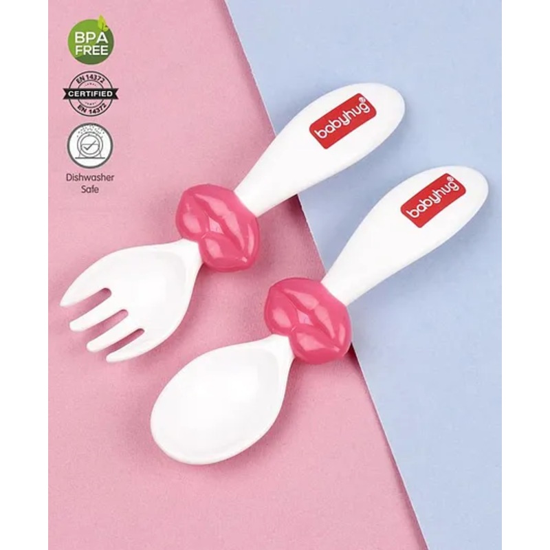 Babyhug Spoon & Fork Set – Pink
