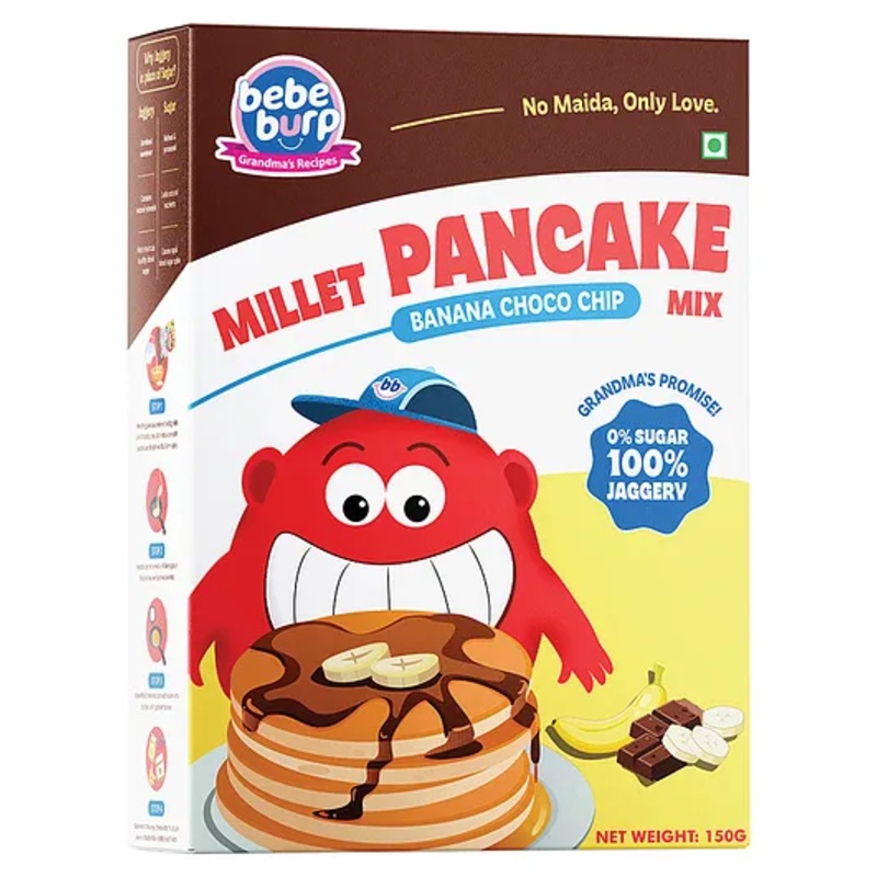Bebe Burp Millet No Maida Banana Choco Chip Pancake Mix – 150 g