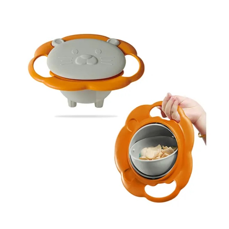 Bembika Baby Feeding Bowl – Exceptional-Quality Kids’ Bowl For Easy Feeding – Compact And Stylish Baby Anti-Scalding And Anti-Fall Food Bowl With Perfect 360 Degree Rotating For Kids (Ivory) 450 ml